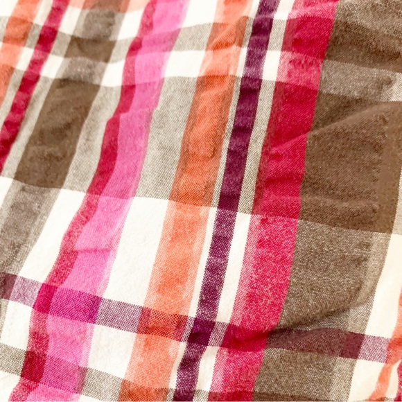 Bass 100% Cotton Preppy Madras Plaid Fully Lined Mini Skirt Summer Seersucker - Picture 7 of 10